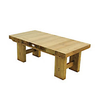 Forest Garden Low sleeper natural timber Wooden Rectangular Table