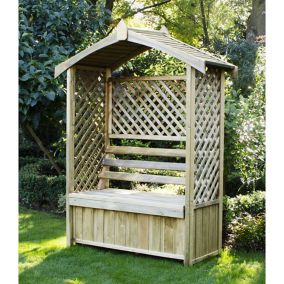 Forest Garden Lyon Lattice Arbour, (H)2000mm (W)1560mm (D)670mm - Assembly required