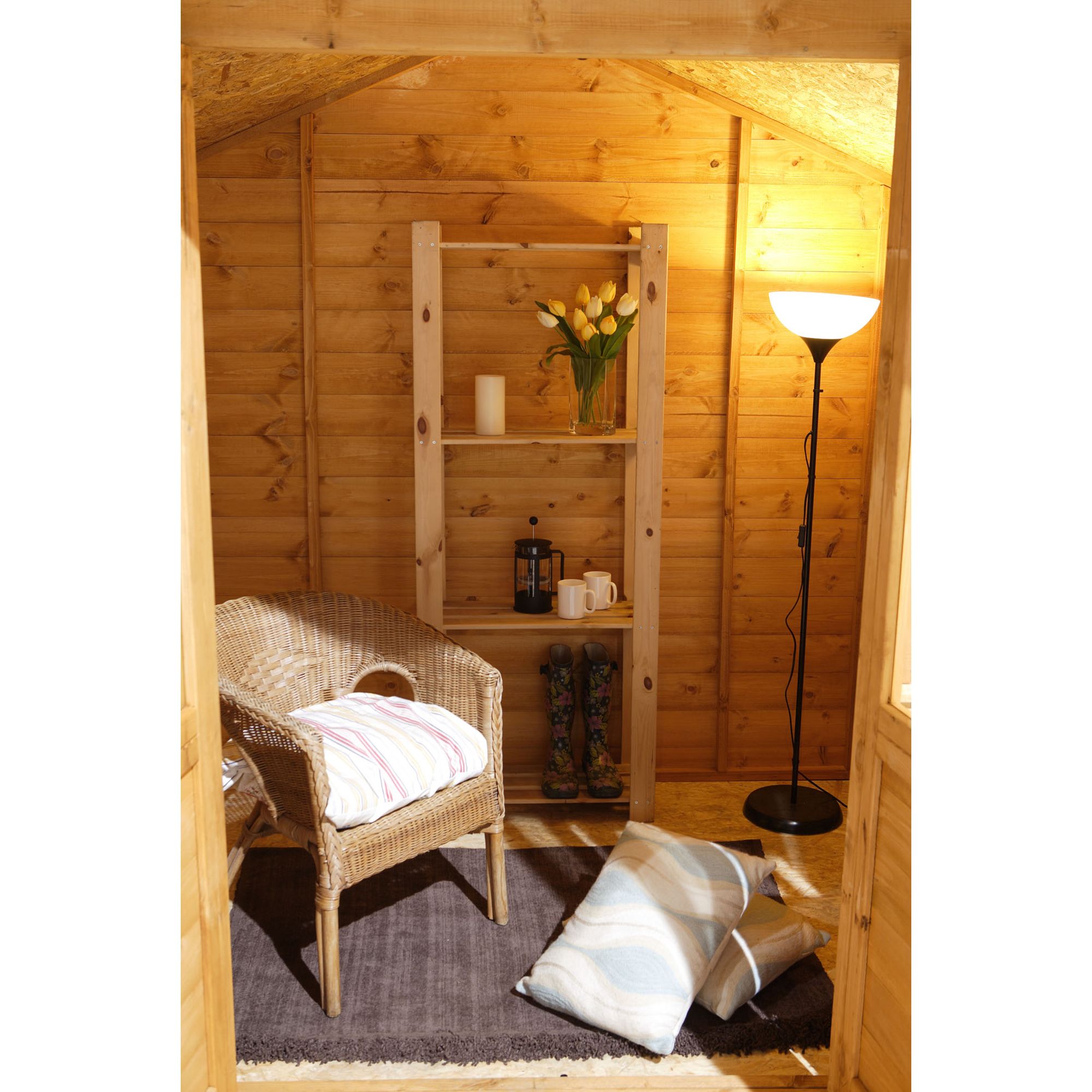 Forest Garden Maplehurst 7x7 ft with Double door & 4 windows Apex Summer house (H)2230mm x (W)2260mm