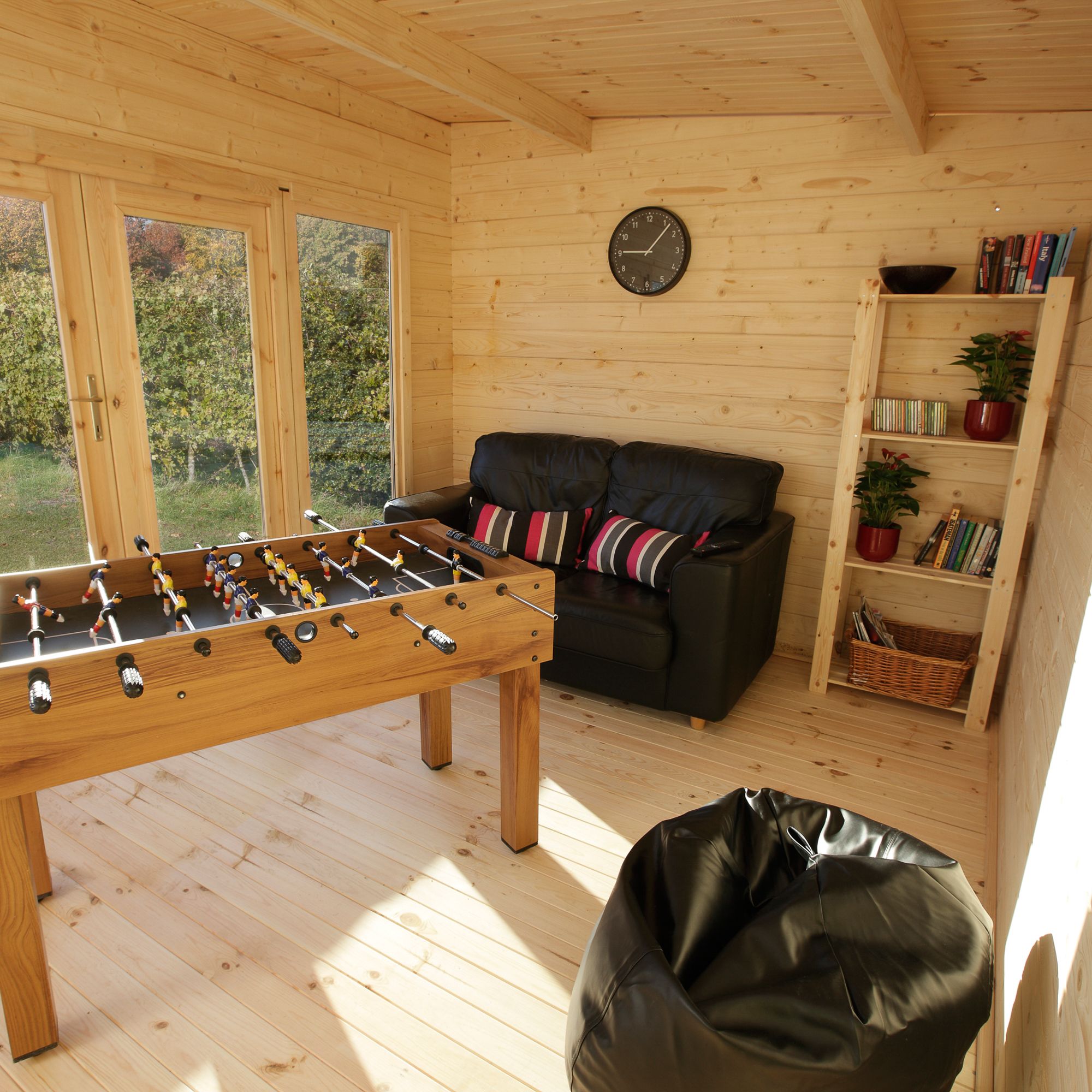 Forest Garden Melbury 4x3 ft Toughened glass with Double door & 2 windows Pent Wooden Cabin - Assembly service included
