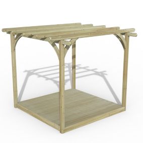 Forest Garden Natural Square Pergola & decking kit (H) 2.5m x (W) 3m