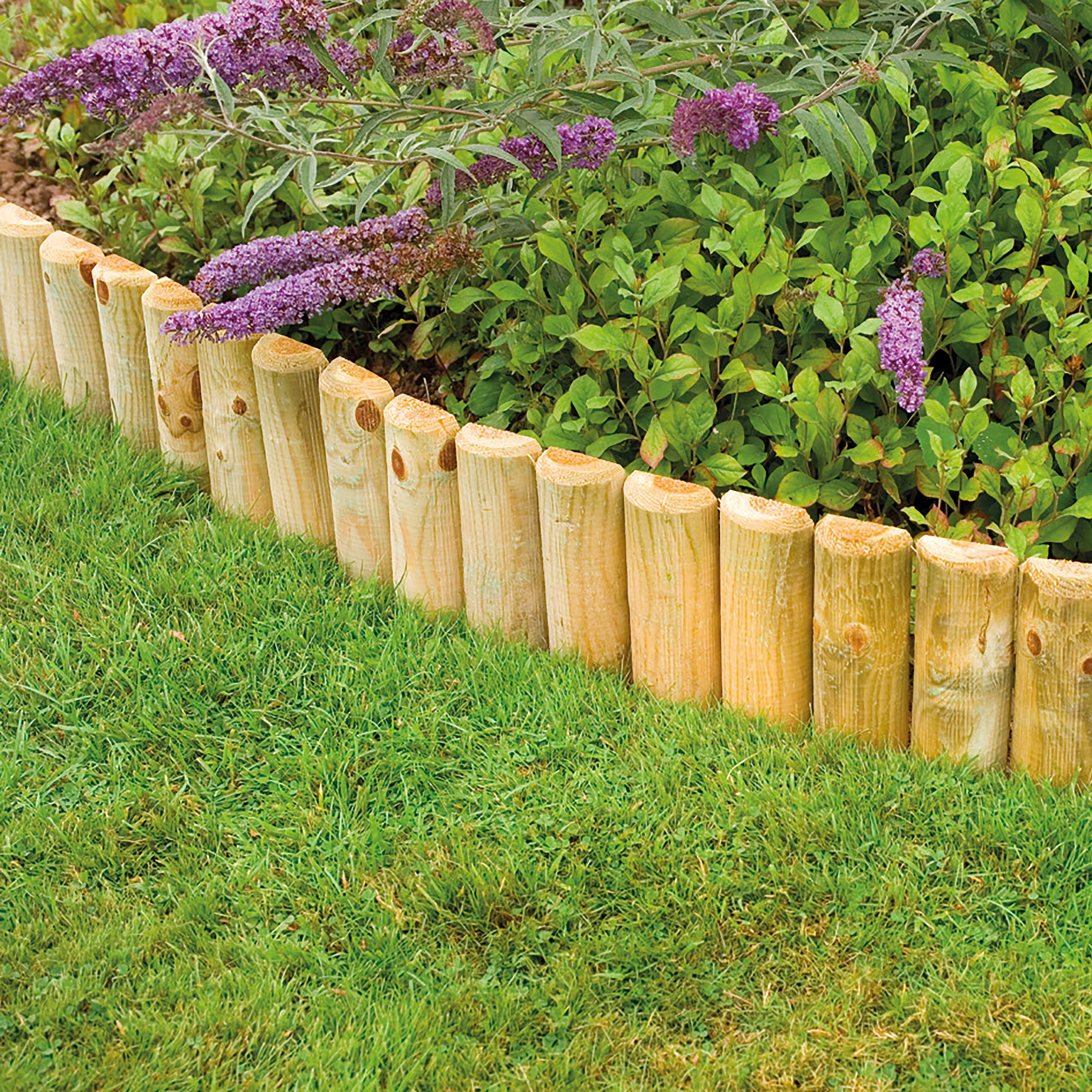 Forest Garden Natural Timber Edging roll (H)25cm (L)2m