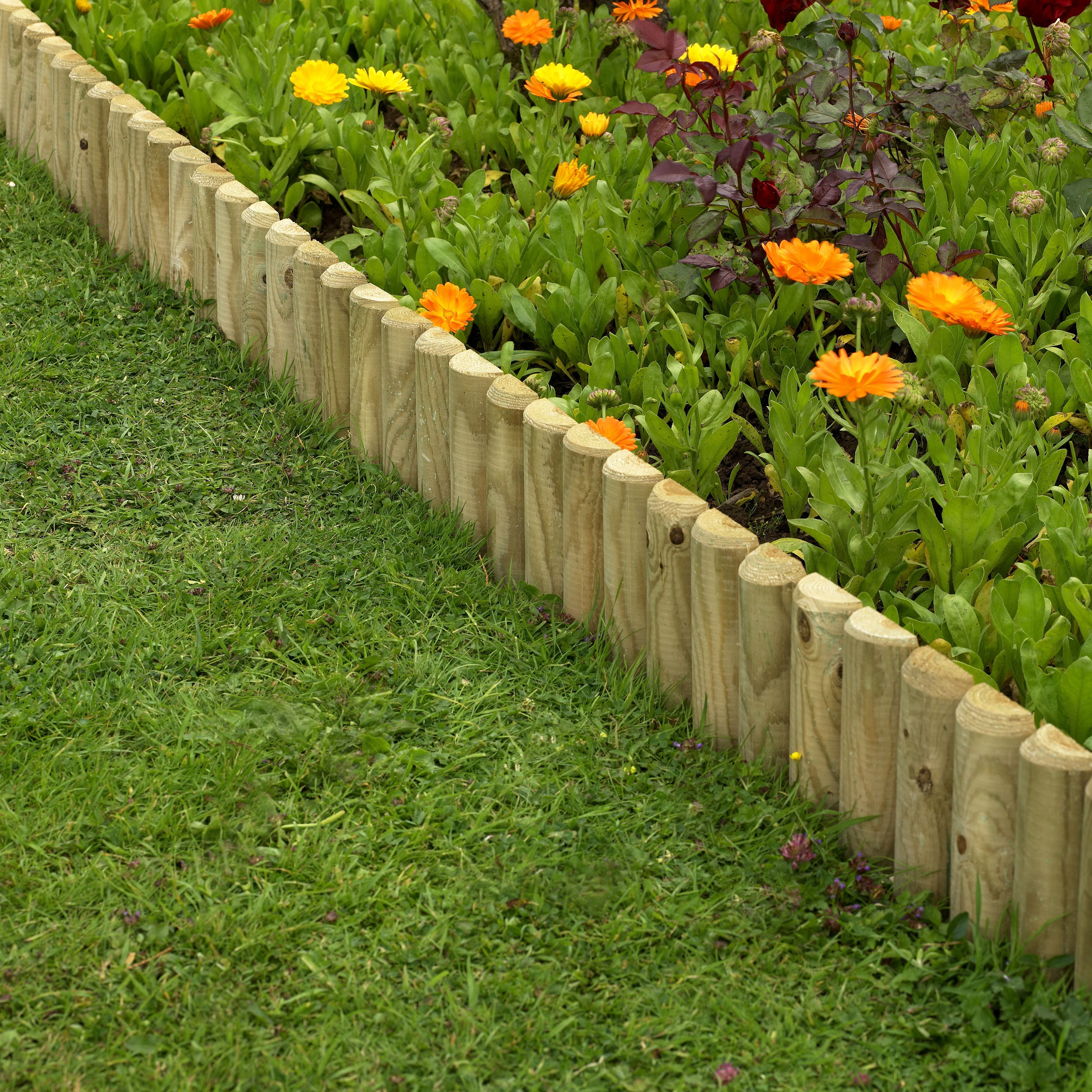 Forest Garden Natural Timber Edging roll (H)25cm (L)2m
