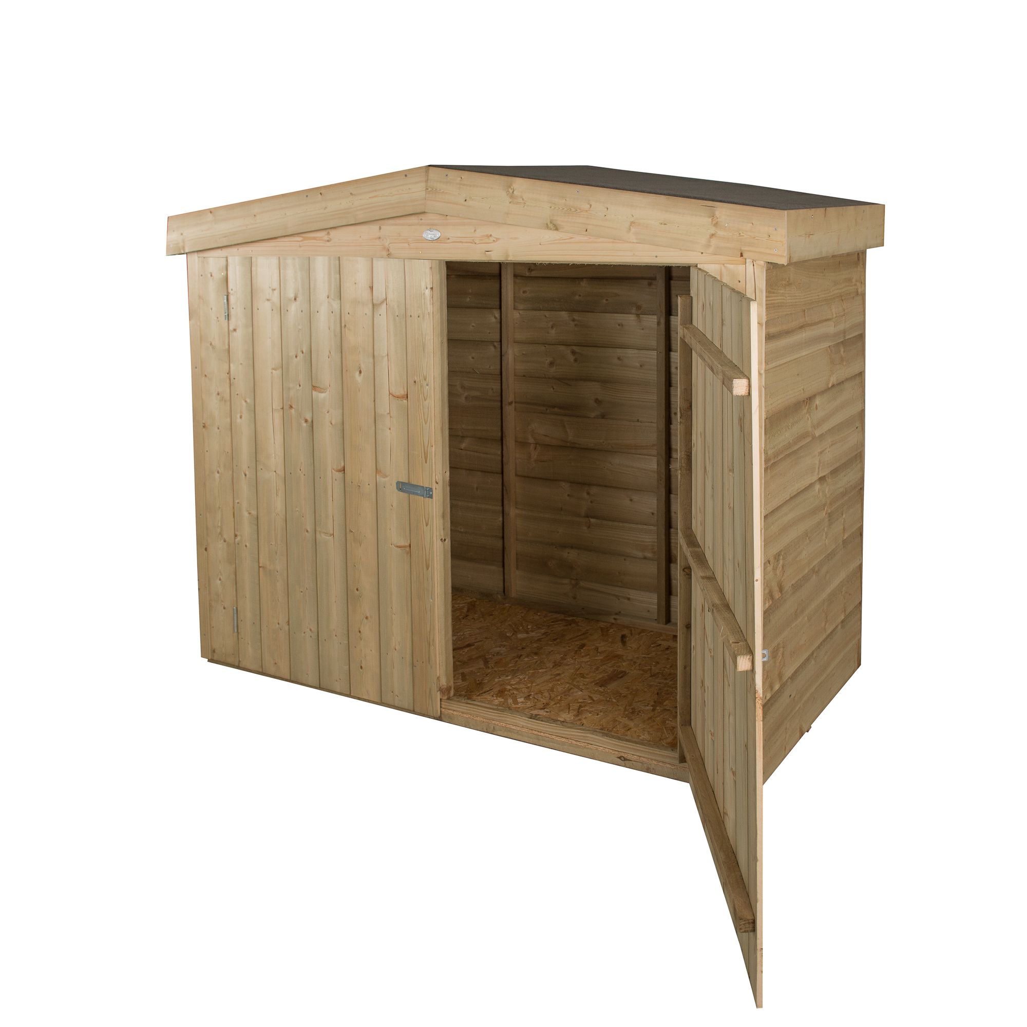 Forest Garden Natural timber Overlap Apex Garden storage 6x3 ft