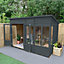 Forest Garden Oakley 10x6 ft with Double door & 5 windows Pent Wooden Summer house (Base included) - Assembly service included