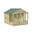 Forest Garden Oakley 10x8 ft with Double door & 6 windows Apex Wooden Summer house (Base included)