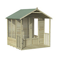 Forest Garden Oakley 6x6 ft with Double door & 4 windows Apex Wooden Summer house (Base included) - Assembly service included