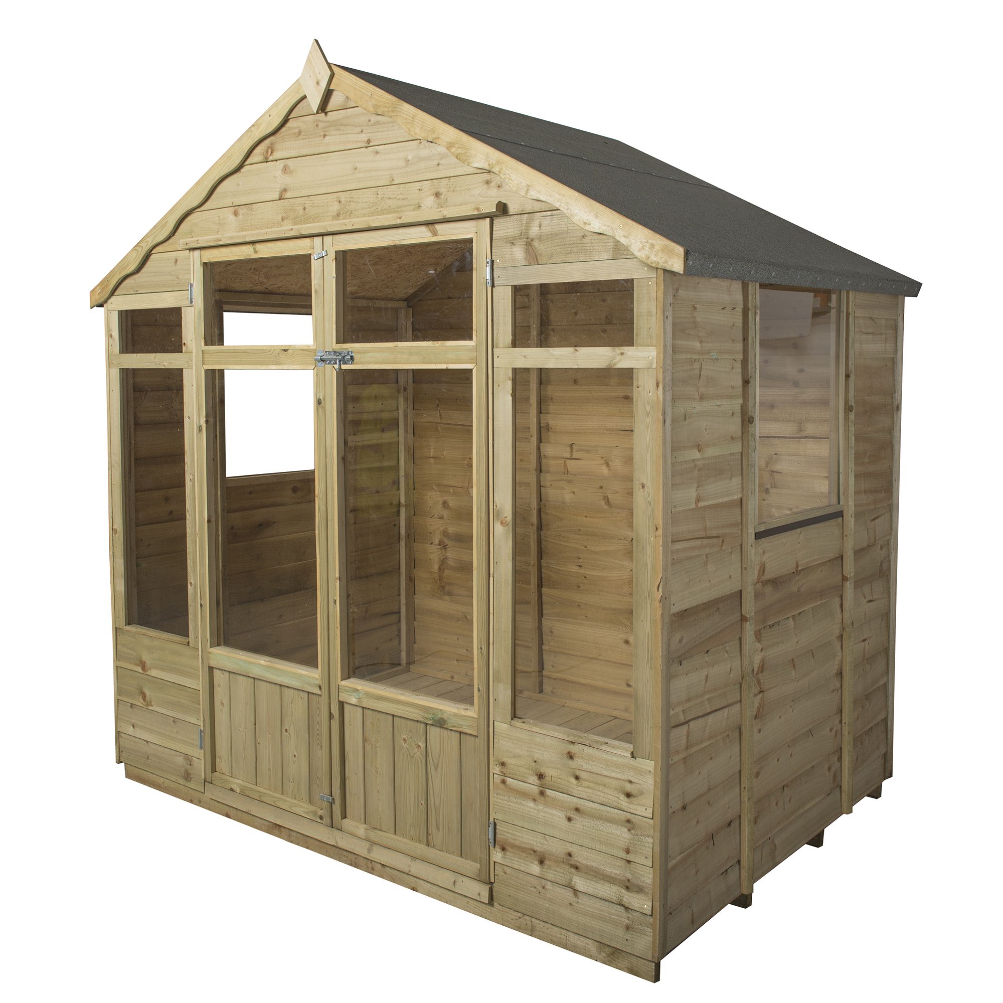 Forest Garden Oakley 7x5 ft with Double door & 4 windows Apex Summer house (H)2210mm x (W)2320mm - Assembly service included