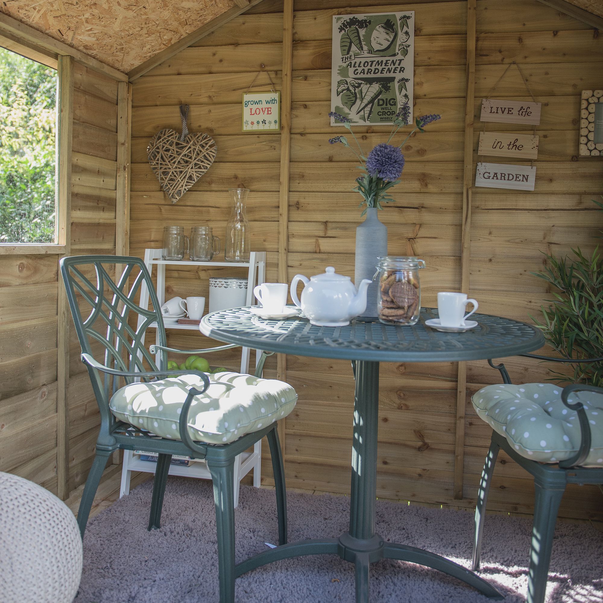 Forest Garden Oakley 7x5 ft with Double door & 4 windows Apex Summer house (H)2210mm x (W)2320mm - Assembly service included
