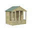 Forest Garden Oakley 7x5 ft with Double door & 4 windows Apex Wooden Summer house (Base included) - Assembly service included
