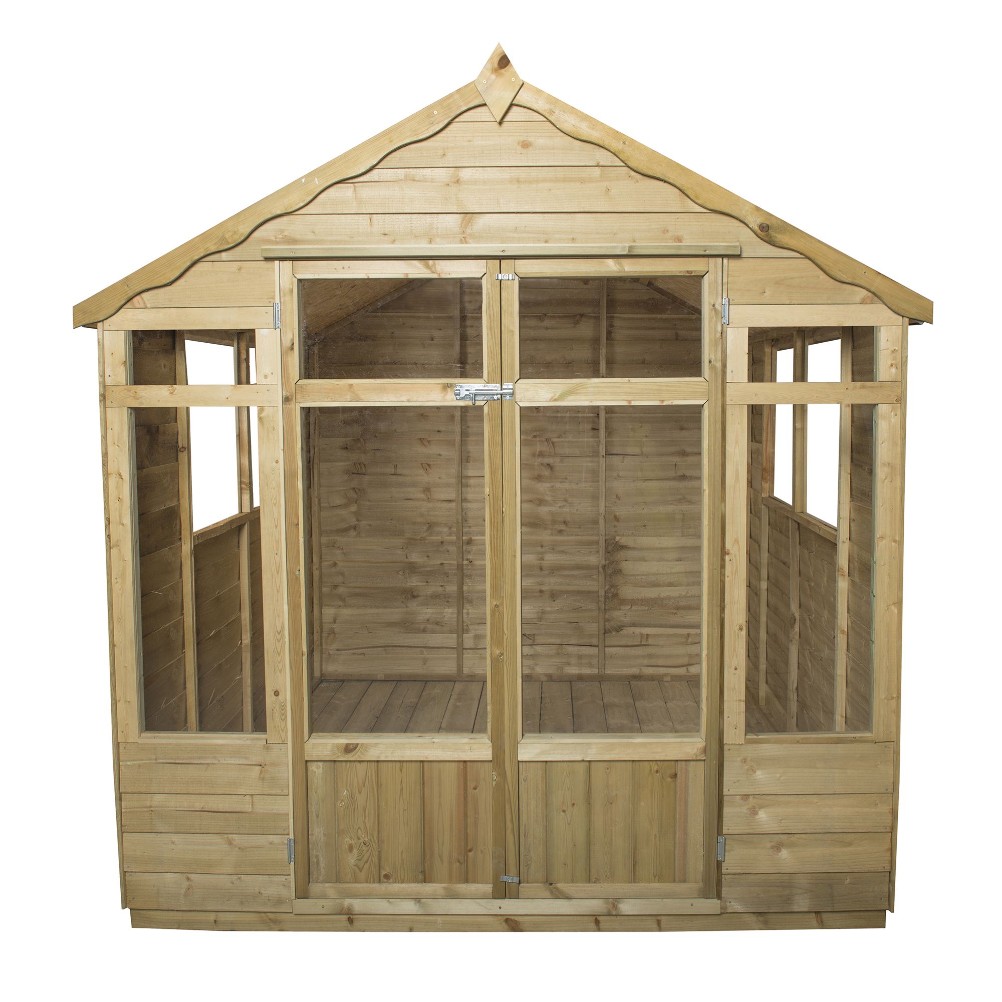 Forest Garden Oakley 7x7 ft with Double door & 6 windows Apex Summer house (H)2210mm x (W)2320mm - Assembly service included