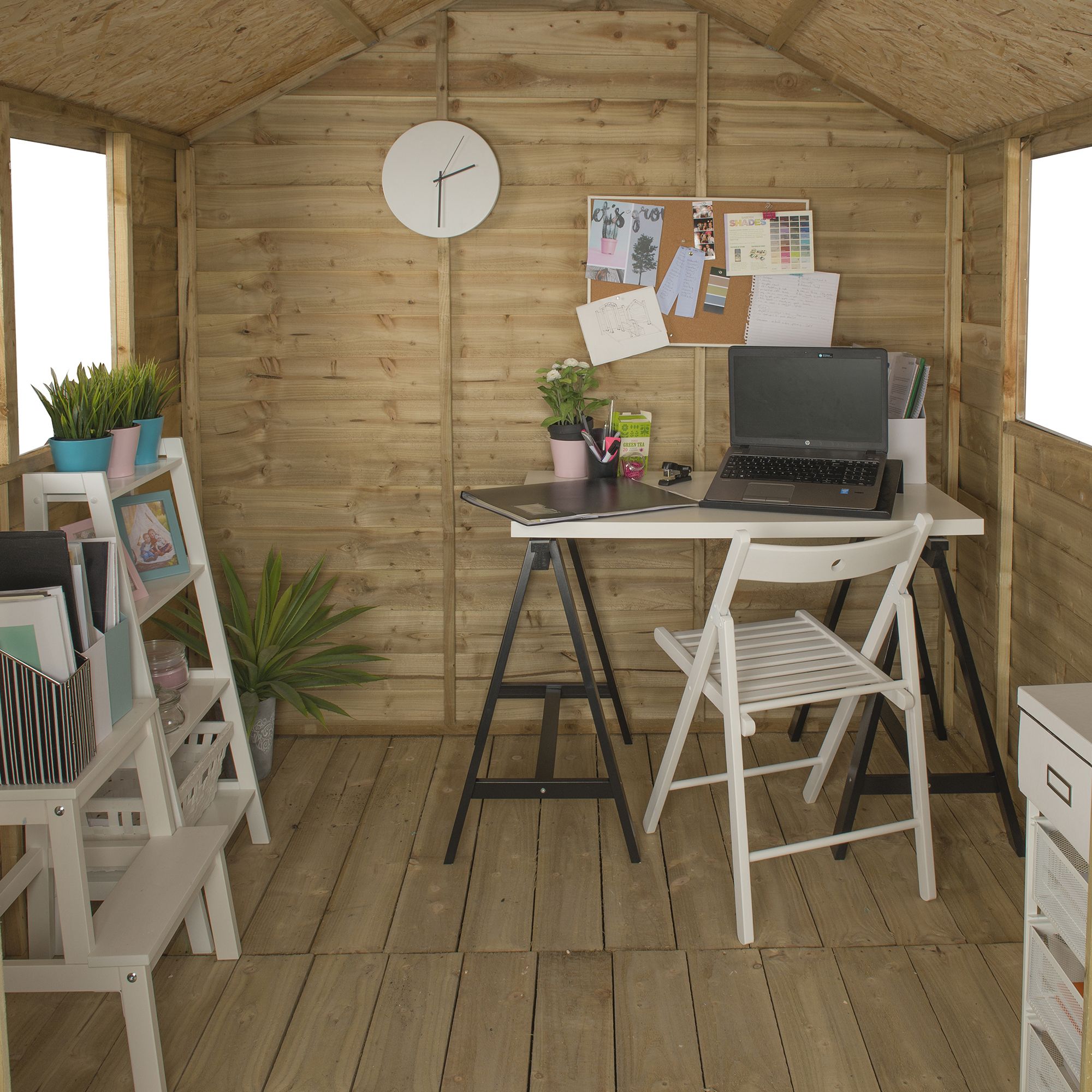 Forest Garden Oakley 7x7 ft with Double door & 6 windows Apex Summer house (H)2210mm x (W)2320mm - Assembly service included