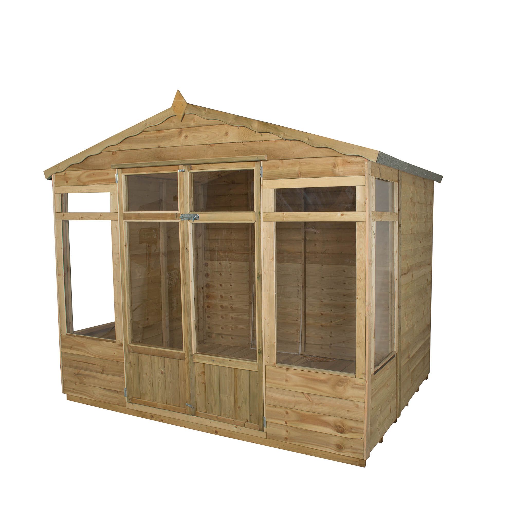 Forest Garden Oakley 7x8 ft with Double door & 4 windows Apex Summer house - Assembly service included