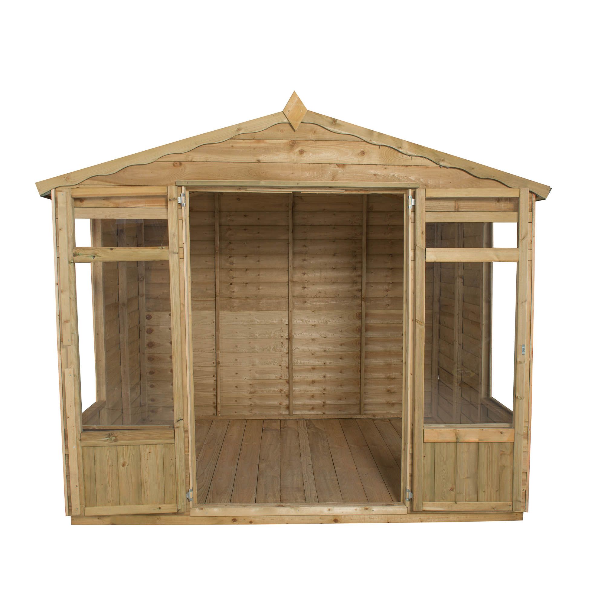 Forest Garden Oakley 7x8 ft with Double door & 4 windows Apex Summer house - Assembly service included