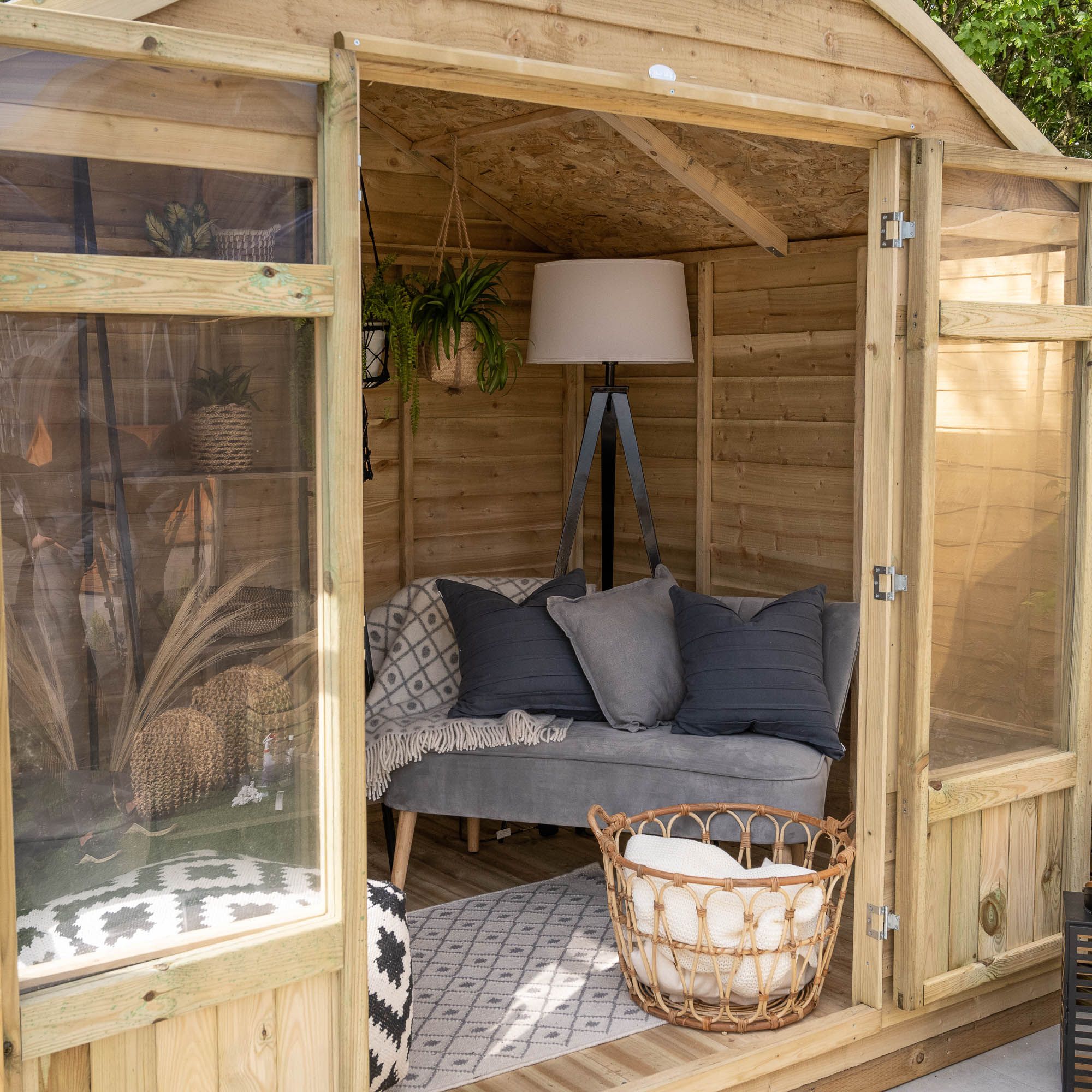 Forest Garden Oakley 7x8 ft with Double door & 4 windows Apex Summer house - Assembly service included