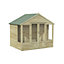 Forest Garden Oakley 8x6 ft with Double door & 4 windows Apex Wooden Summer house - Assembly service included