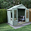 Forest Garden Oakley 8x6 ft with Double door & 4 windows Apex Wooden Summer house (Base included) - Assembly service included