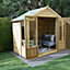 Forest Garden Oakley 8x6 ft with Double door & 4 windows Apex Wooden Summer house (Base included) - Assembly service included