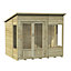 Forest Garden Oakley 8x6 ft with Double door & 4 windows Pent Wooden Summer house (Base included)