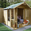 Forest Garden Oakley 8x8 ft with Double door & 4 windows Apex Wooden Summer house (Base included)