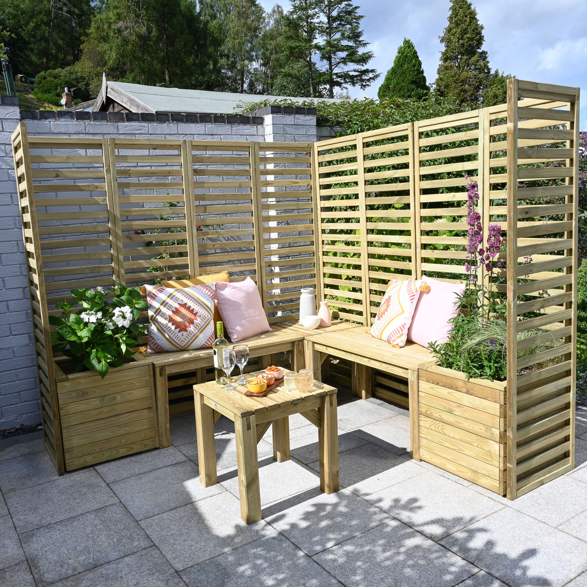 Forest Garden Option 3 Natural 6 Seater Modular Seating