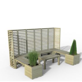 Forest Garden Option 4 Natural 12 Seater Modular Seating (H) 180cm x (W) 306cm