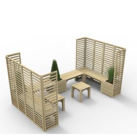 Forest Garden Option 5 Natural 12 Seater Modular Seating (H) 180cm x (W) 356cm