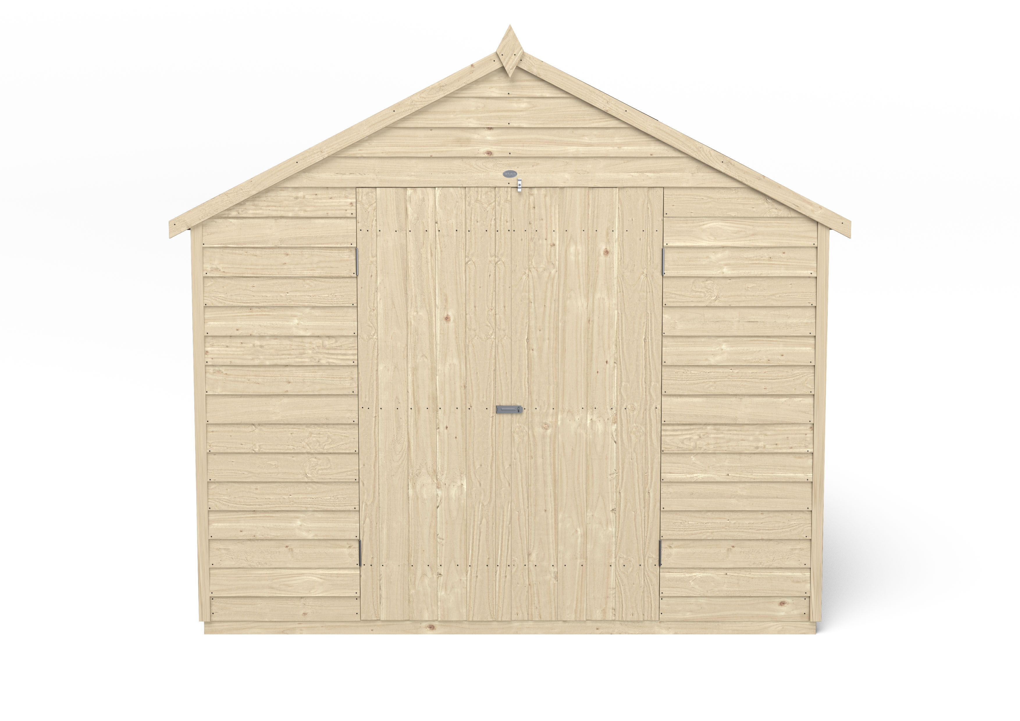 Forest Garden Overlap 10x8 ft Apex Wooden 2 door Shed with floor & 4 windows - Assembly service included