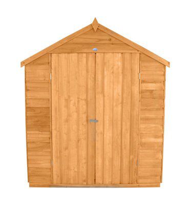 Forest Garden Overlap 10x8 ft Apex Wooden Dip treated 2 door Shed with floor & 4 windows - Assembly service included