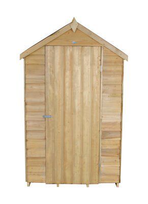 Forest Garden Overlap 4x3 ft Apex Wooden Dip treated Shed with floor