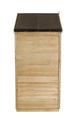 Forest Garden Overlap 4x3 ft Apex Wooden Dip treated Shed with floor