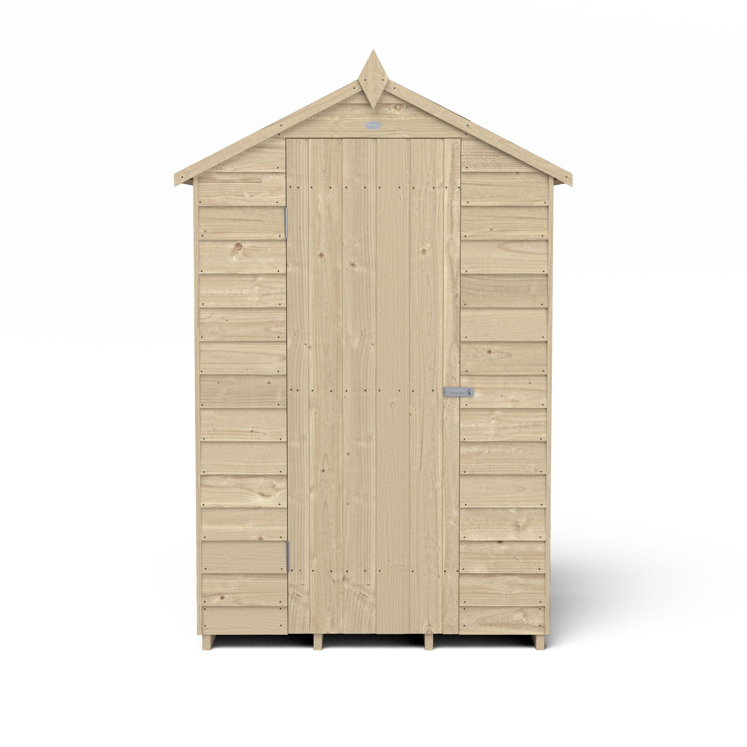 Forest Garden Overlap 4x3 ft Apex Wooden Shed with floor (Base included) - Assembly service included
