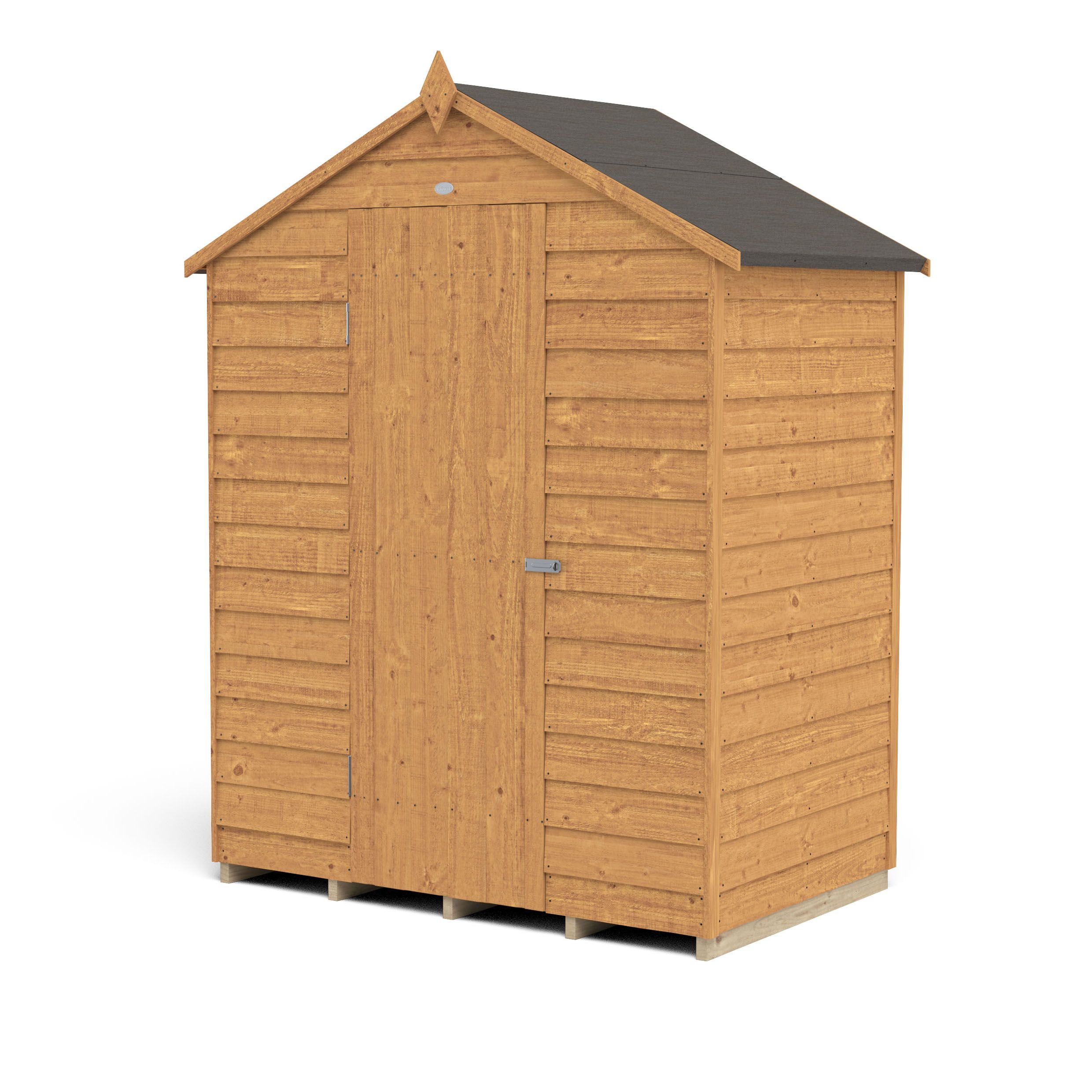 Forest Garden Overlap 5x3 ft Apex Wooden Shed with floor (Base included) - Assembly service included