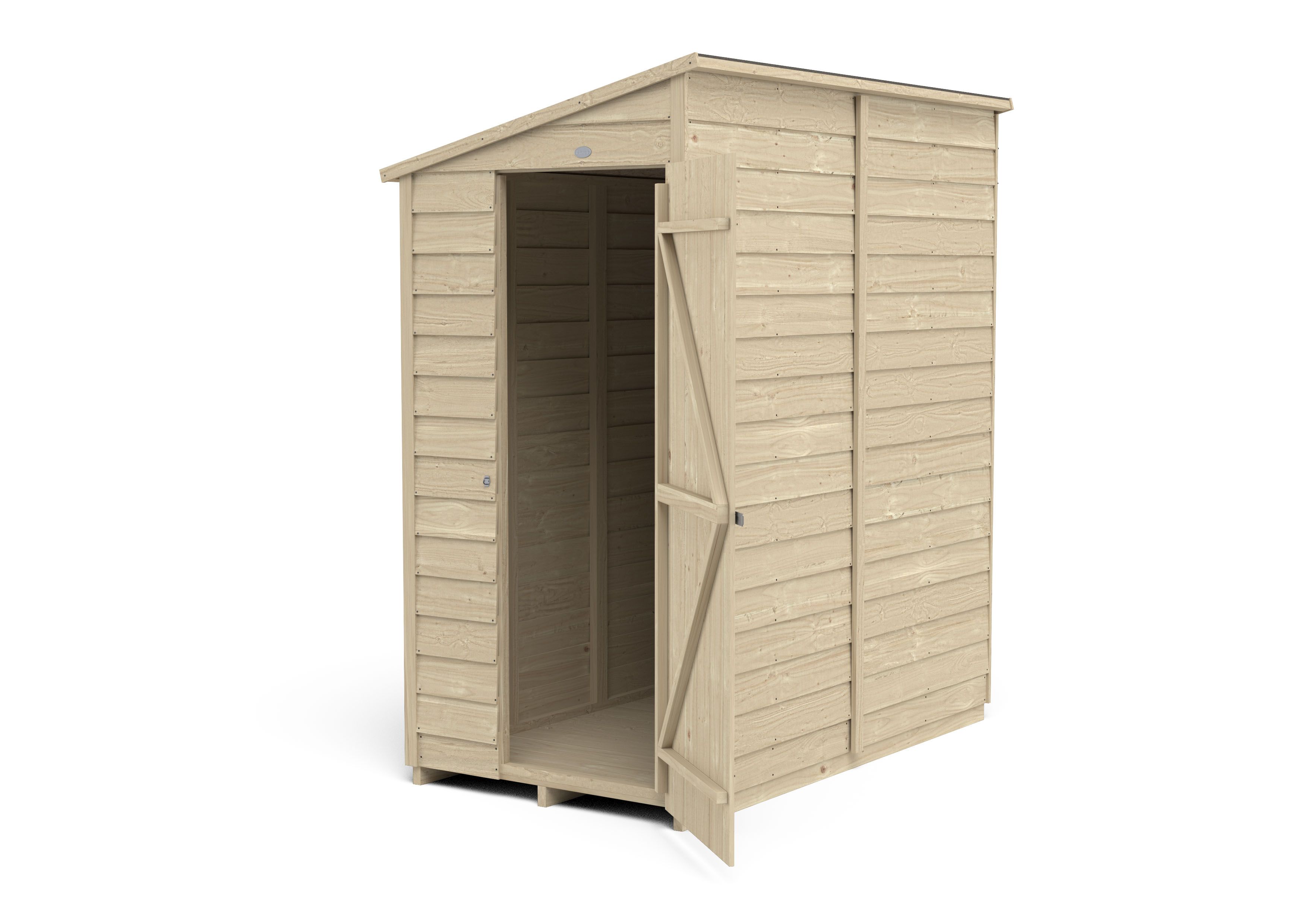 Forest Garden Overlap 6x3 ft Pent Wooden Shed with floor - Assembly service included