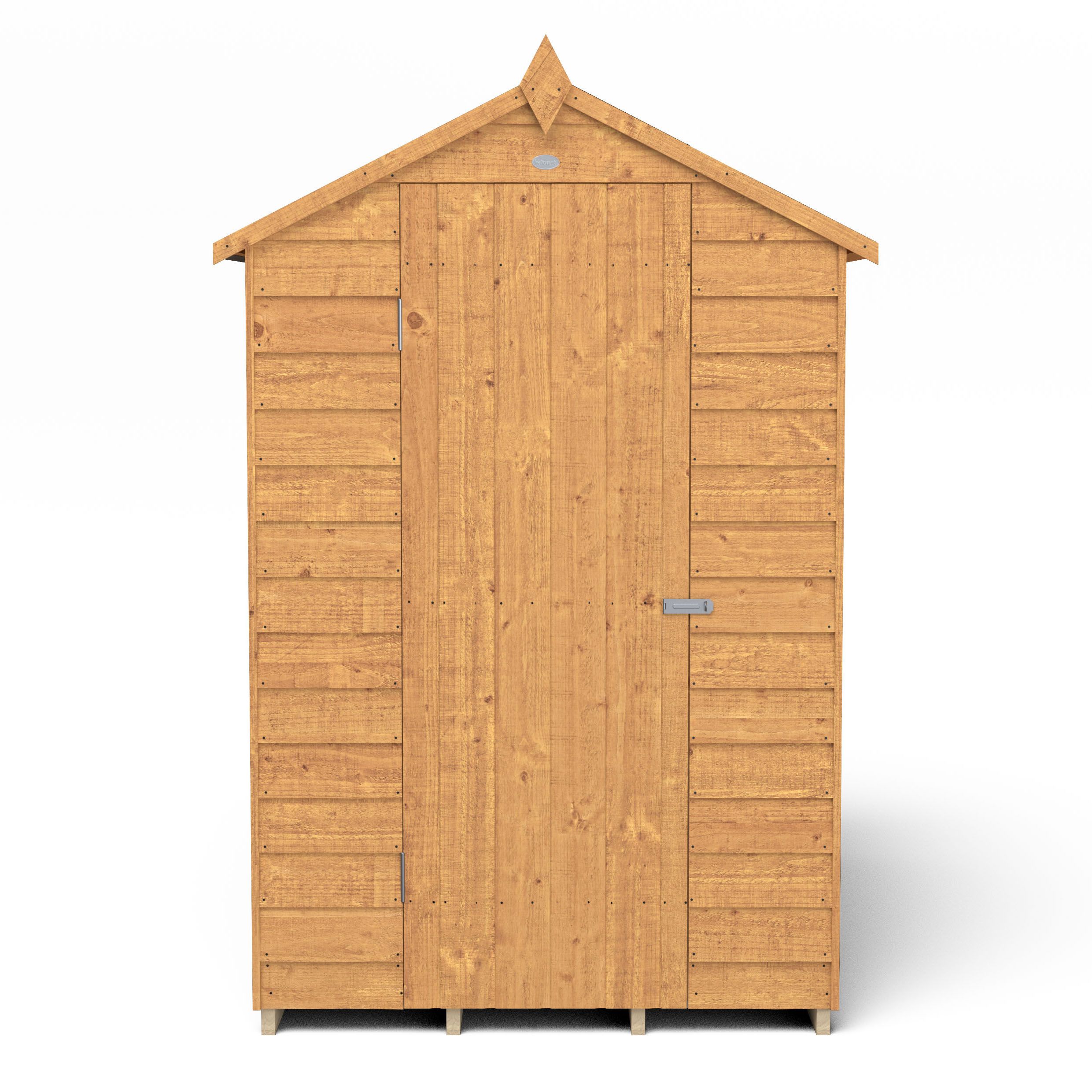 Forest Garden Overlap 6x4 ft Apex Wooden Dip treated Shed with floor