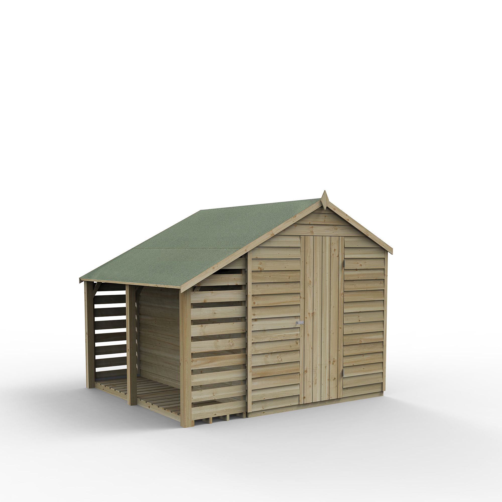 Forest Garden Overlap 6x4 ft Apex Wooden Pressure treated Shed with floor & 1 window - Assembly service included