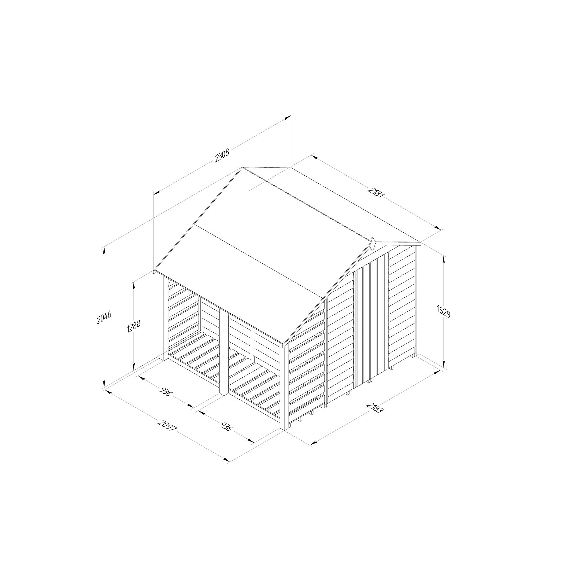 Forest Garden Overlap 6x4 ft Apex Wooden Pressure treated Shed with floor & 2 windows - Assembly service included