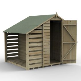 Forest Garden Overlap 6x4 ft Apex Wooden Pressure treated Shed with floor - Assembly service included