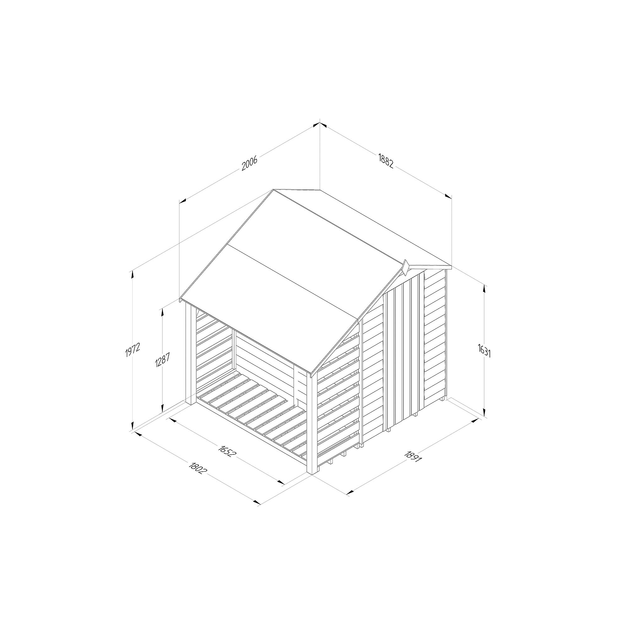 Forest Garden Overlap 6x4 ft Apex Wooden Pressure treated Shed with floor - Assembly service included