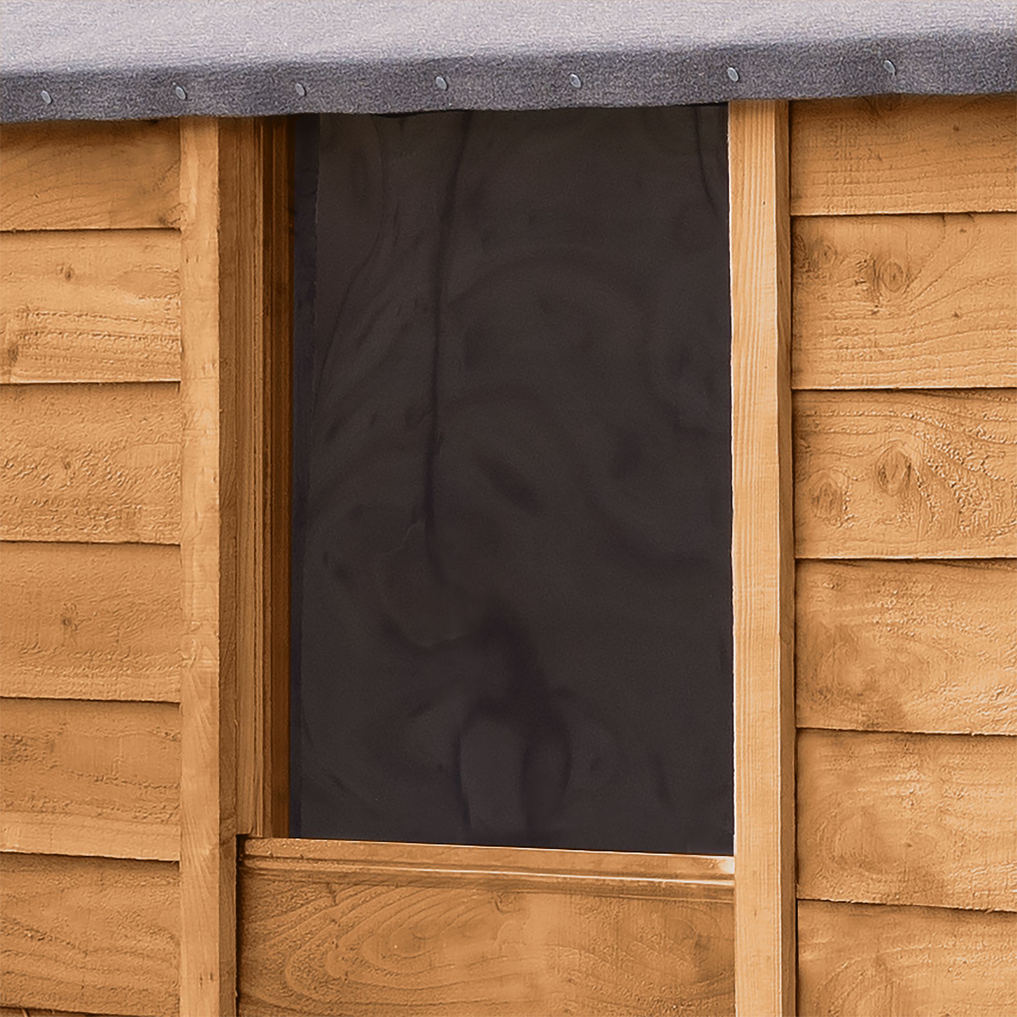 Forest Garden Overlap 6x4 ft Reverse apex Wooden Dip treated Shed with floor & 2 windows