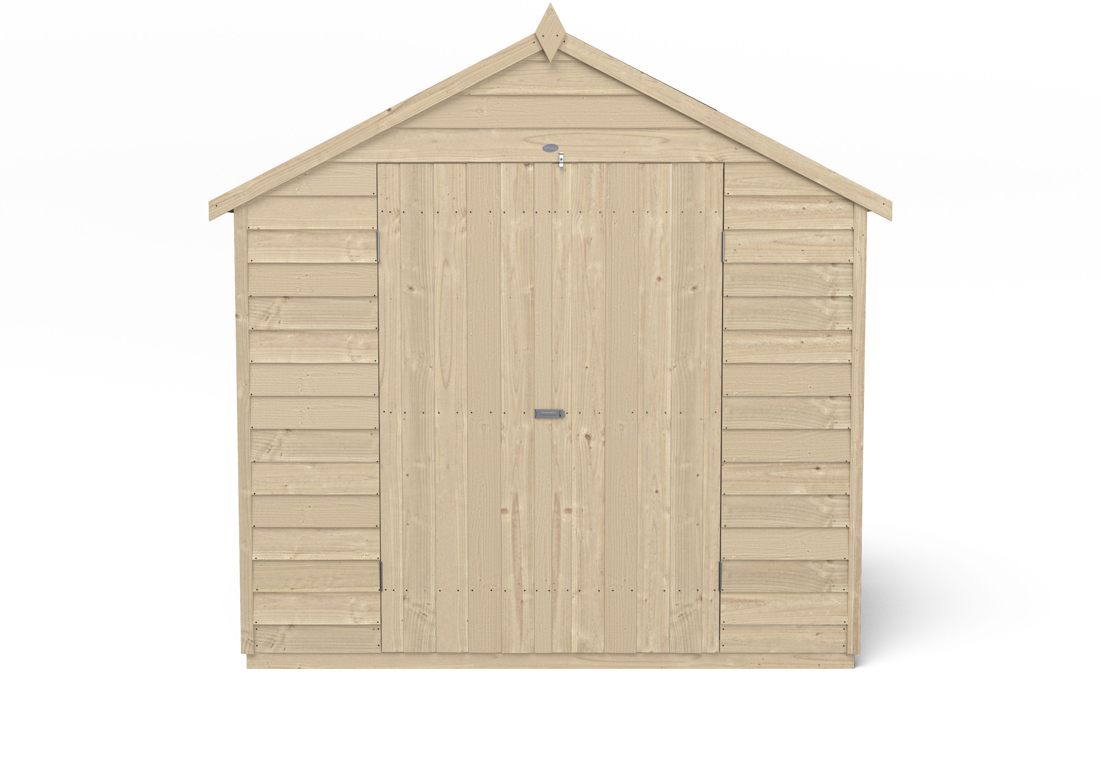 Forest Garden Overlap 7x5 ft Apex Wooden Pressure treated 2 door Shed with floor & 1 window