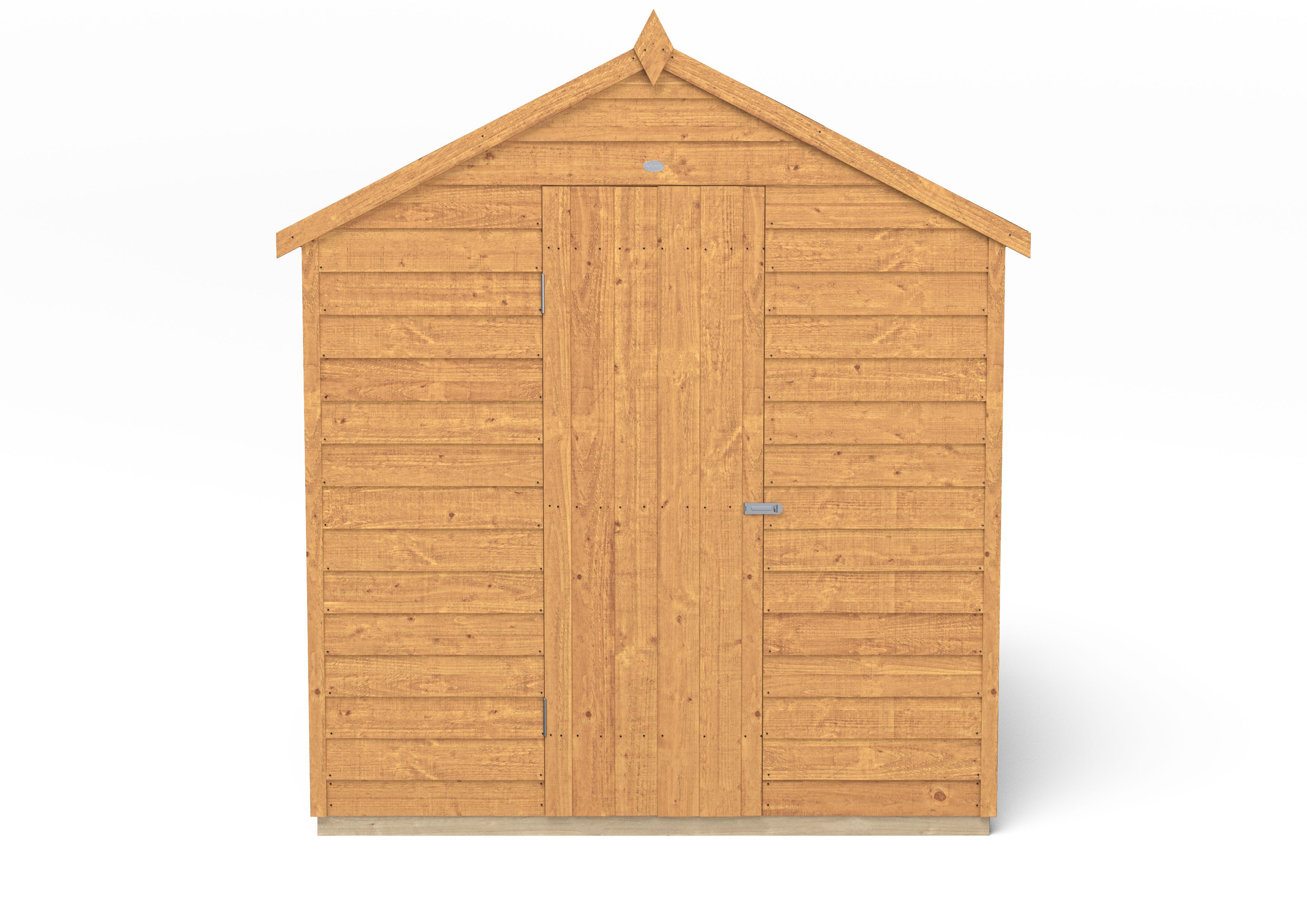 Forest Garden Overlap 8x6 ft Apex Wooden Dip treated Shed with floor (Base included)
