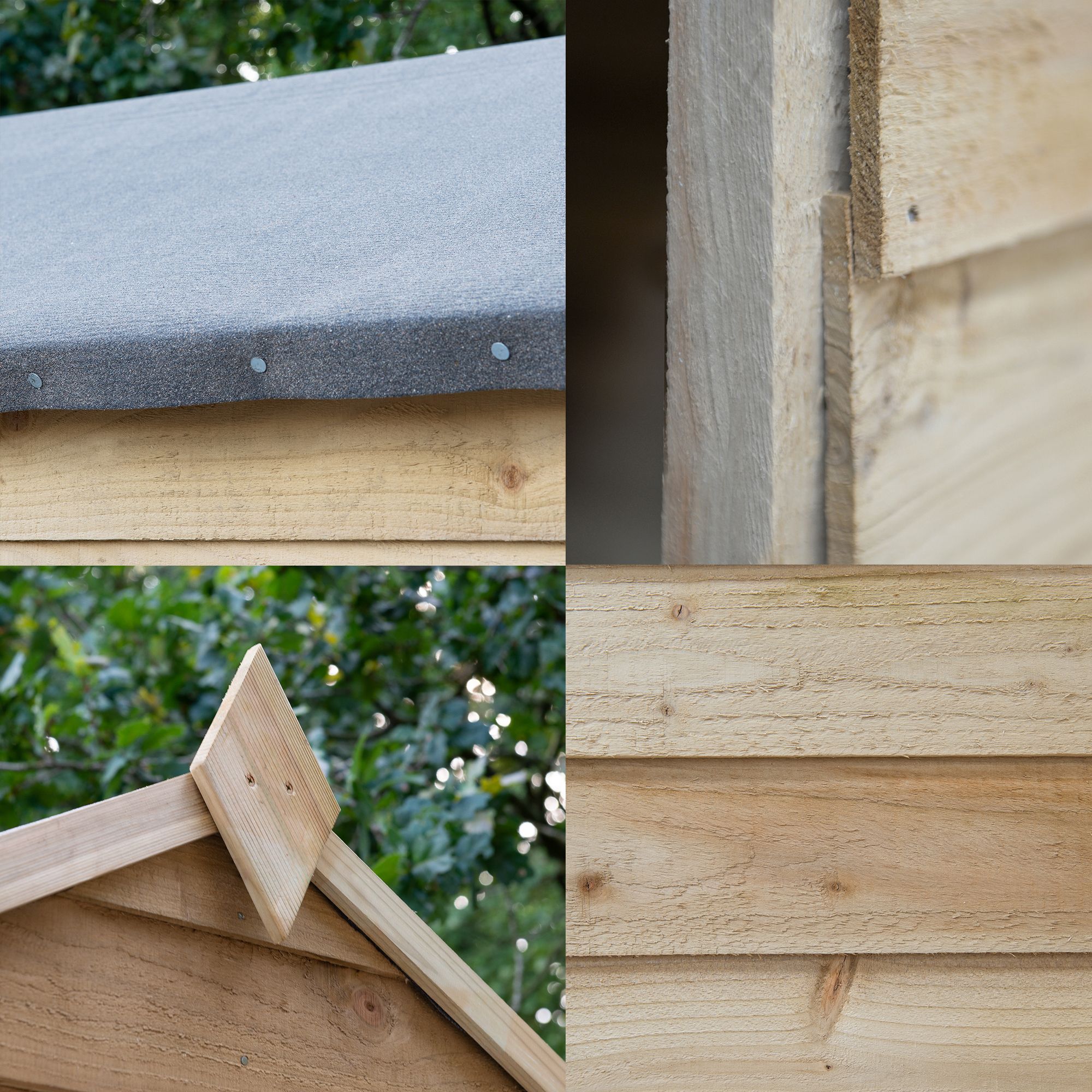 Forest Garden Overlap 8x6 ft Reverse apex Wooden Pressure treated Shed with floor (Base included)