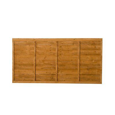 Forest Garden Premier Lap Dip treated 3ft Golden brown Wooden Fence panel (W)1.83m (H)0.91m, Pack of 5
