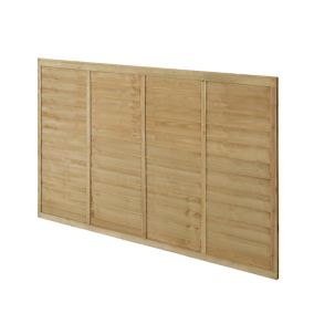 Forest Garden Premier Lap Pressure treated 4ft Wooden Fence panel (W)1.83m (H)1.22m, Pack of 4
