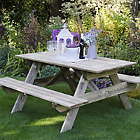 Forest Garden Rectangular Fixed Picnic table