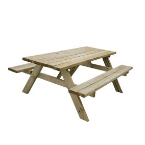 Forest Garden Rectangular natural timber Picnic table with Large