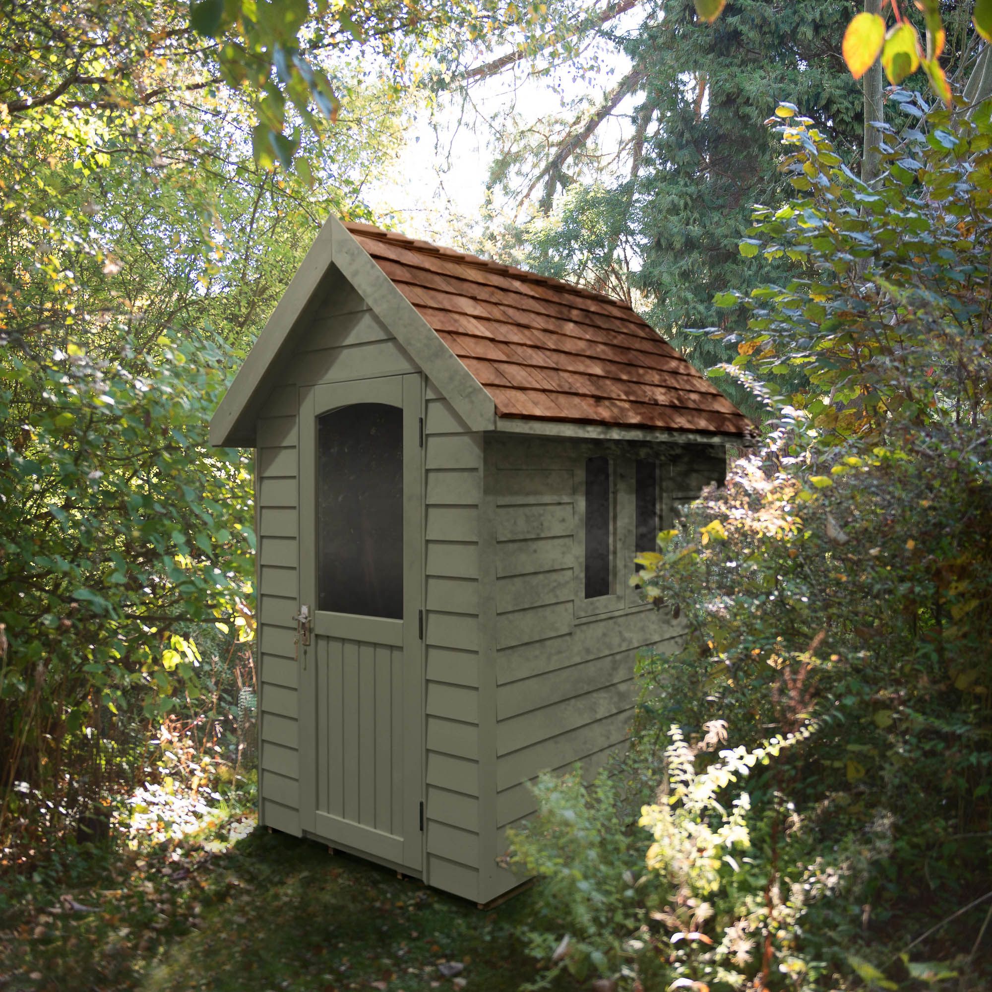 Forest Garden Retreat 6x4 ft Apex Green Wooden Shed with floor - Assembly service included