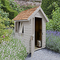 Forest Garden Retreat 6x4 ft Apex Grey Wooden Shed with floor - Assembly service included