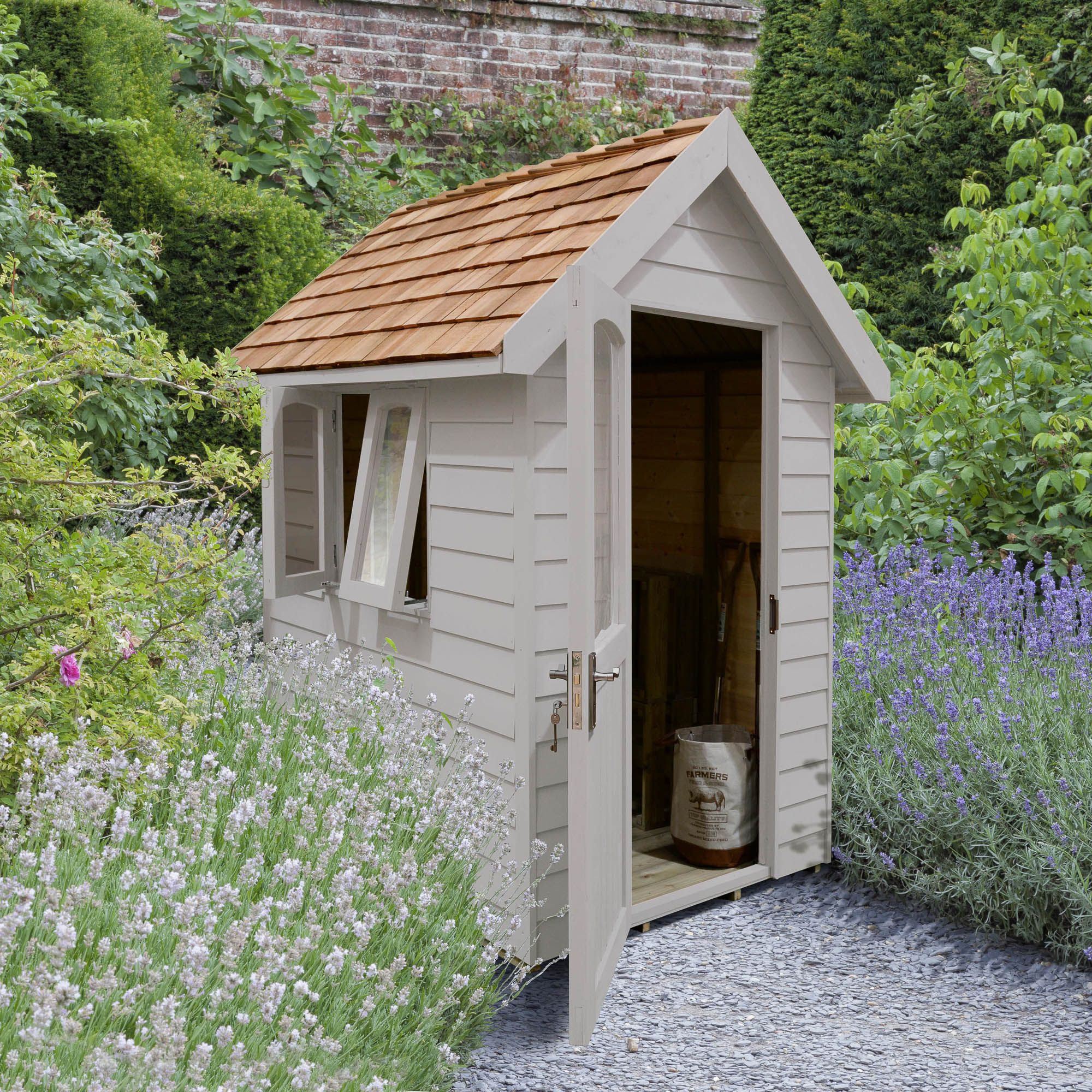 Forest Garden Retreat 6x4 ft Apex Grey Wooden Shed with floor - Assembly service included